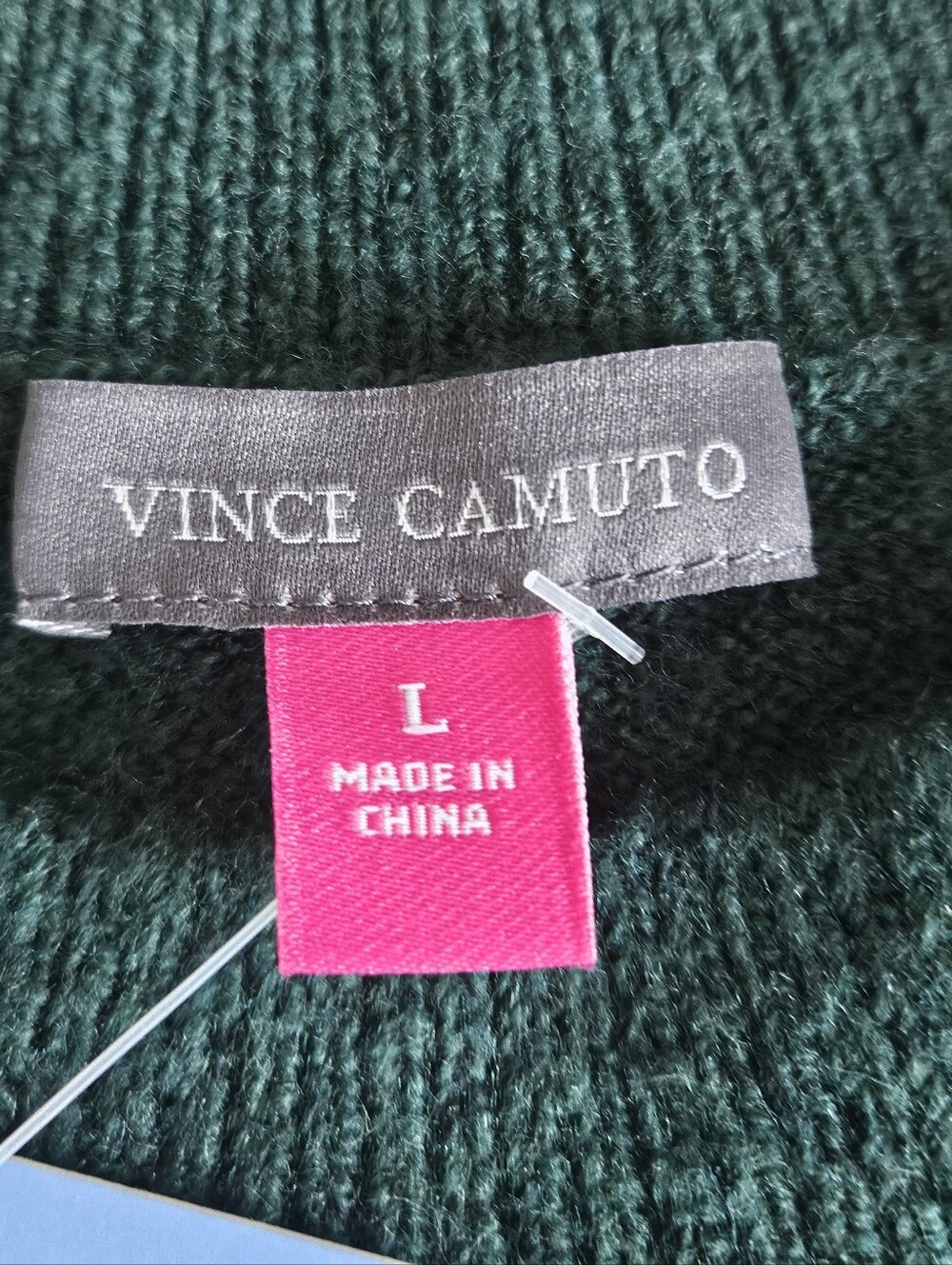 Vince Camuto Knit Sweater Believe Women's Green Holiday Christmas Size Large - Picture 7 of 10